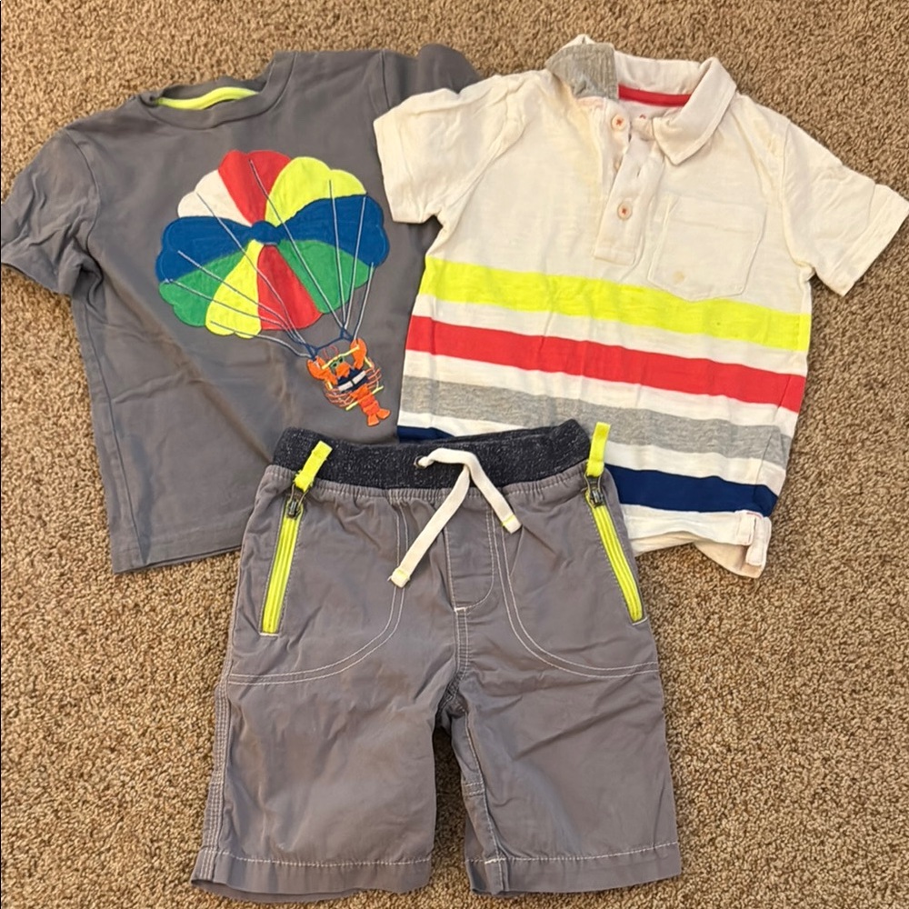 Mini Boden Gray and Multicolor Kids Matching Set